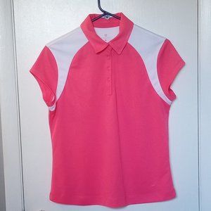 GOLF AMERICA Women's Pink and White Polo shirt  Size PM